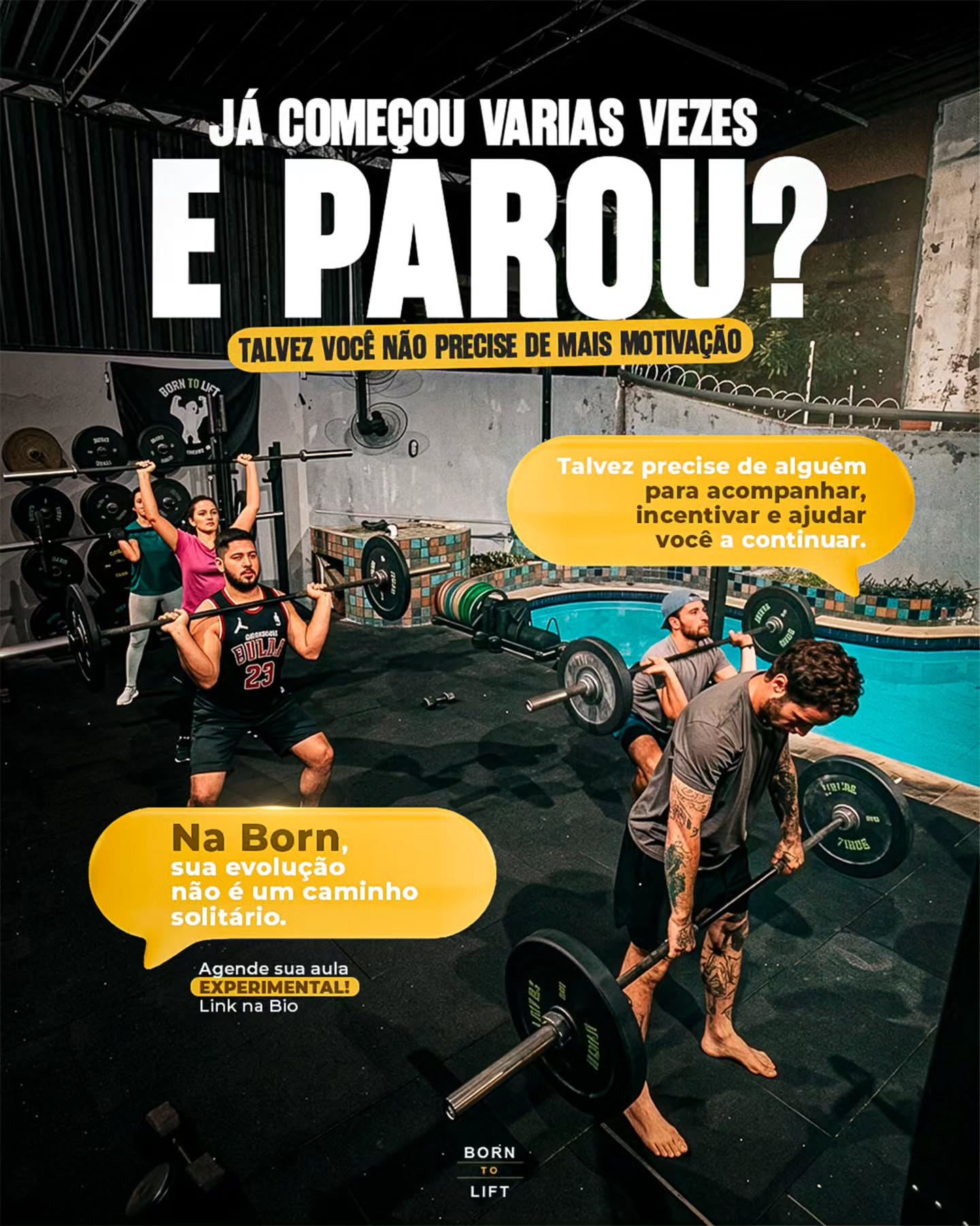 Já começou várias vezes e sempre para? Vem resolver isso na Born!! Aqui Cada treino tem di…